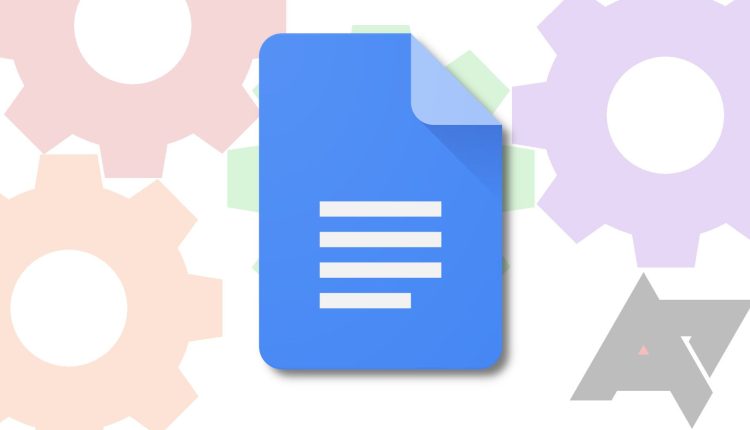 The Google Docs logo appears over colored gears suggesting advanced controls.