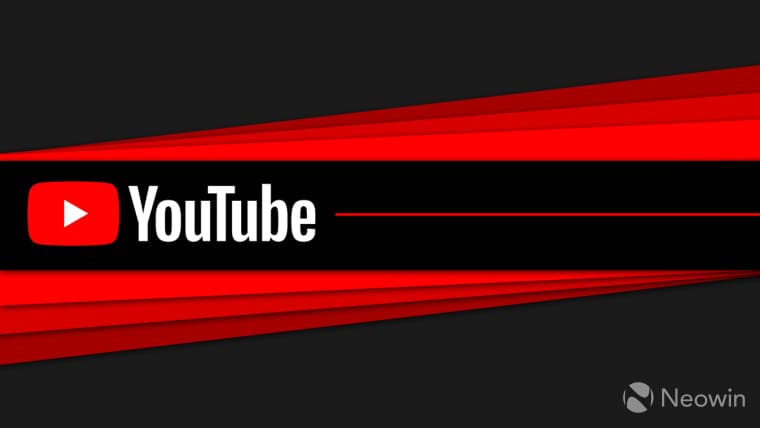 YouTube logo against a black and red background