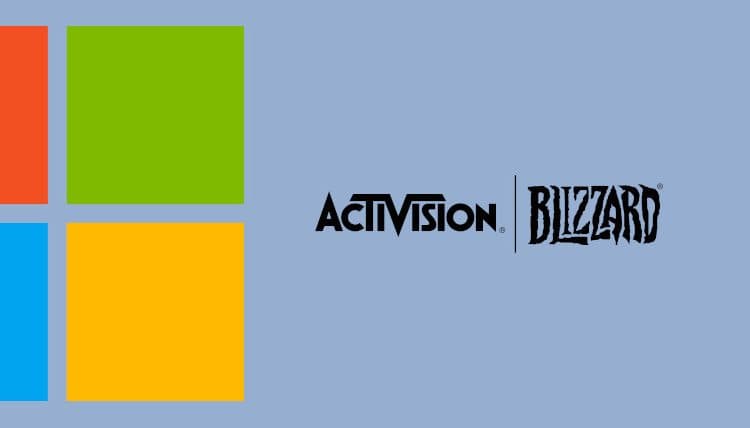 The Microsoft and Activision Blizzard logos