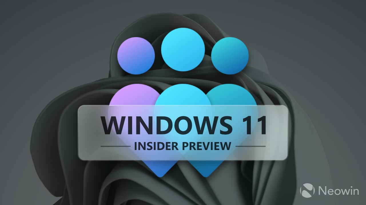 Ένα μεγάλο λογότυπο Windows Insider με Windows 11 Insider Preview πάνω του