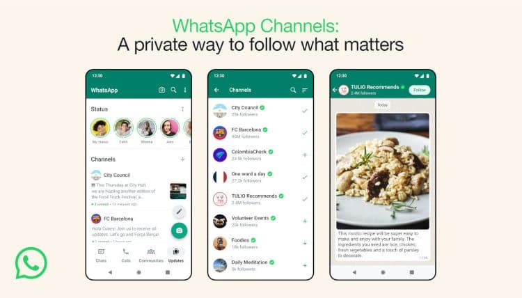 WhatsApp Channels screenshots