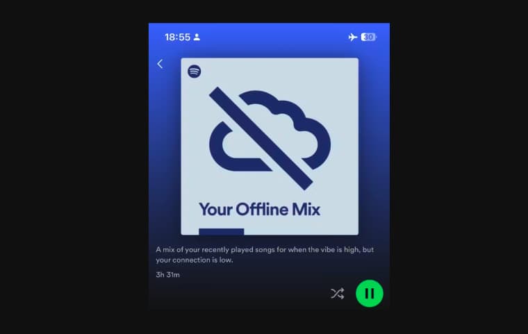 Spotify testing offline mix