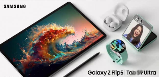 Το Galaxy Tab S9 Ultra μαζί με τα Galaxy Watch 6 και Z Flip5