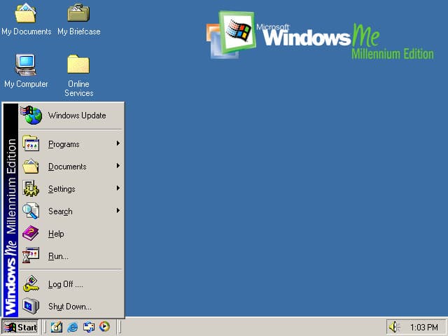 Windows me desktop