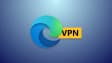 A Microsoft Edge logo with a VPN badge behind it