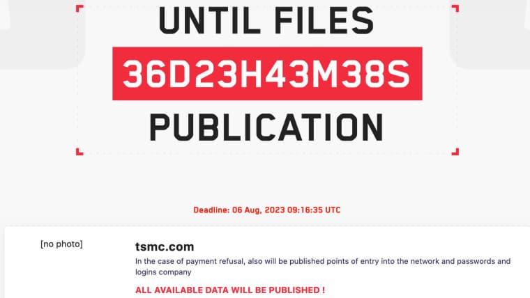 TSMC LockBit ransom
