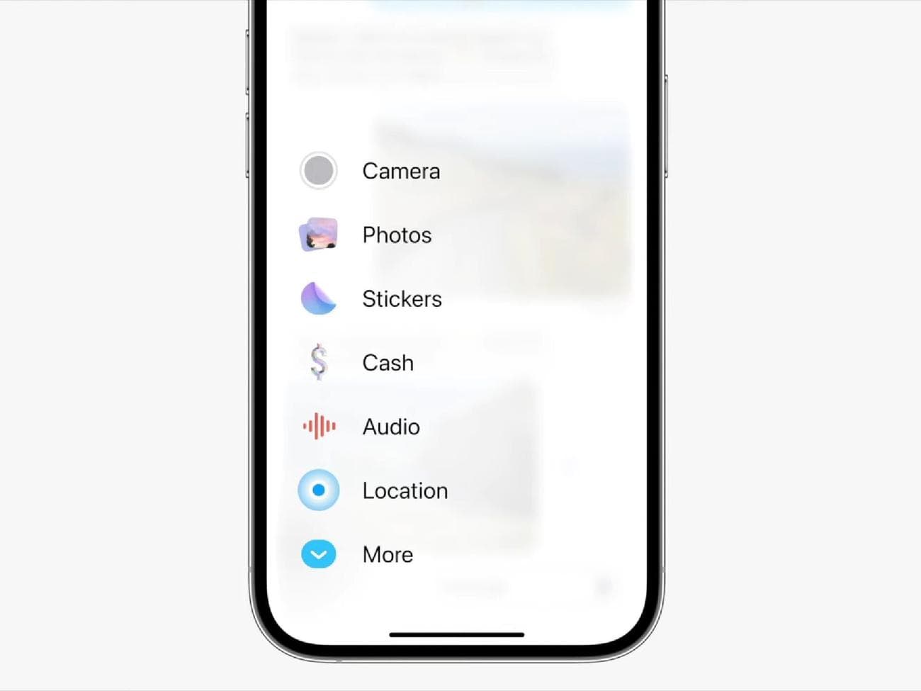 Βλέπετε την ενότητα Περισσότερα στο κάτω μέρος;  Έτσι θα φτάσετε στην πλήρη λίστα.  - Τόνοι νέων λειτουργιών iMessage έρχονται στο iPhone σας με το iOS 17!