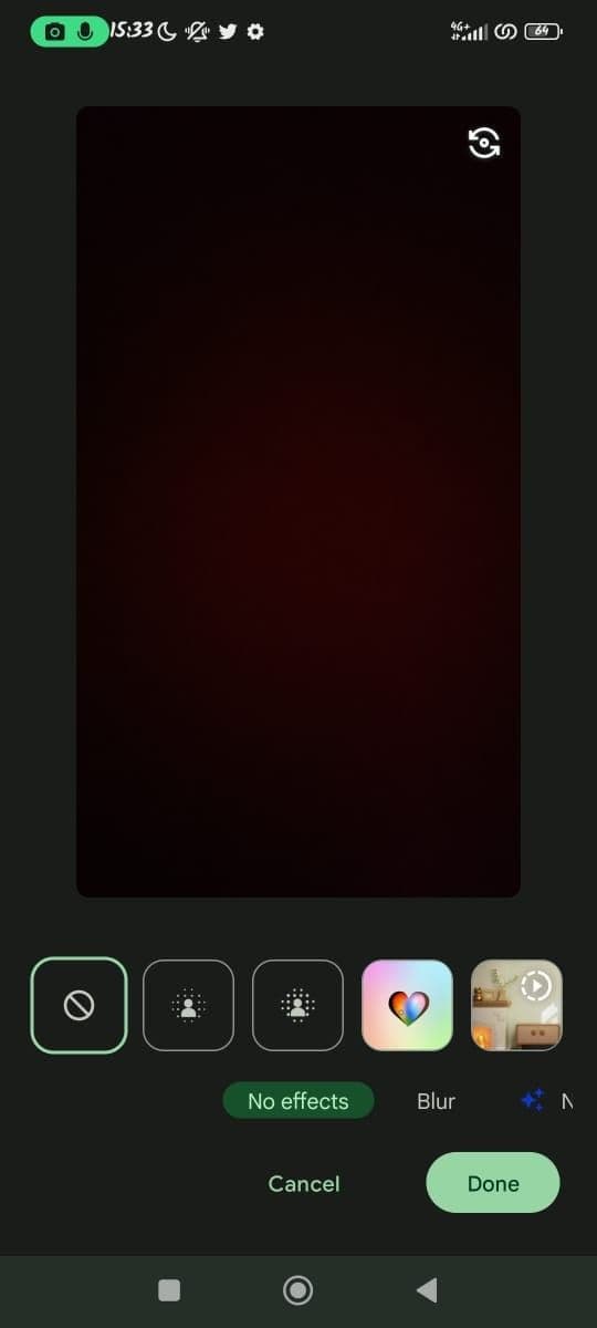 Οθόνη Google Meet Effects