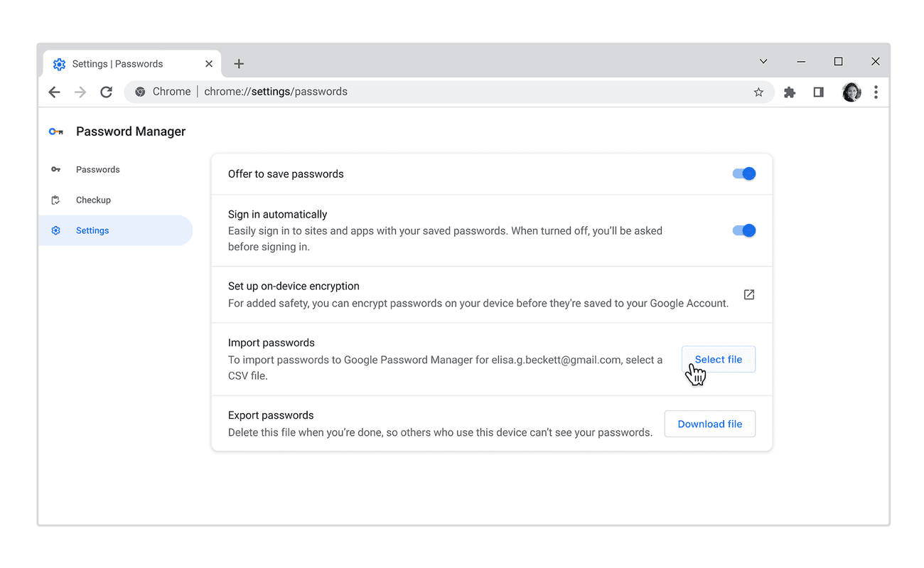 Εισαγωγή κωδικού πρόσβασης Google Chrome