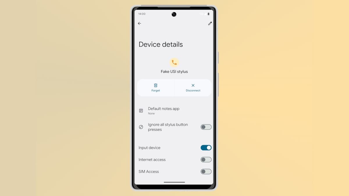 Ρυθμίσεις γραφίδας Android 14