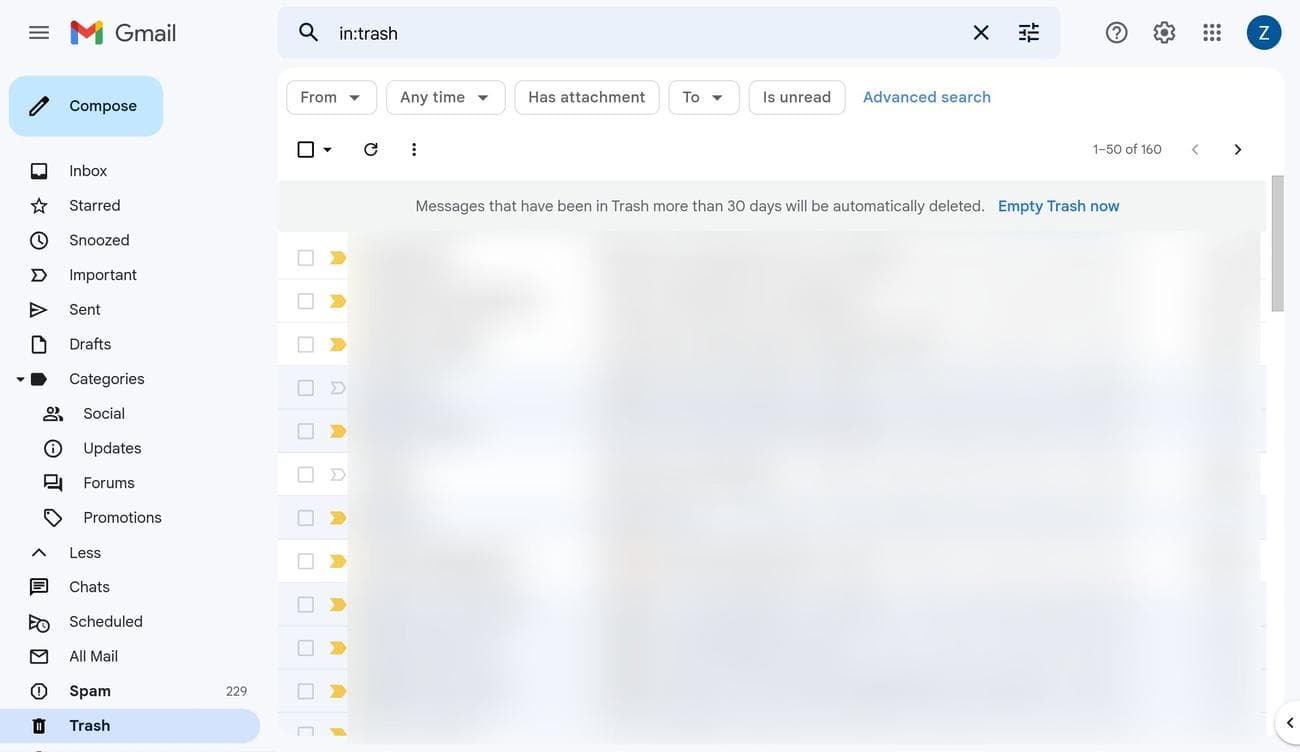 Ο Κάδος στο Gmail στον Ιστό.