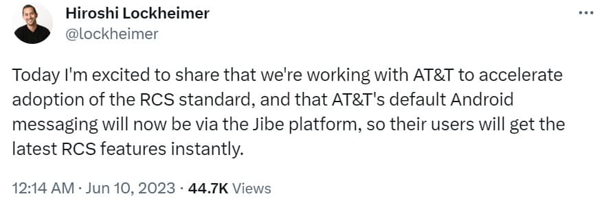 Hiroshi Lockheimer RCS ATT