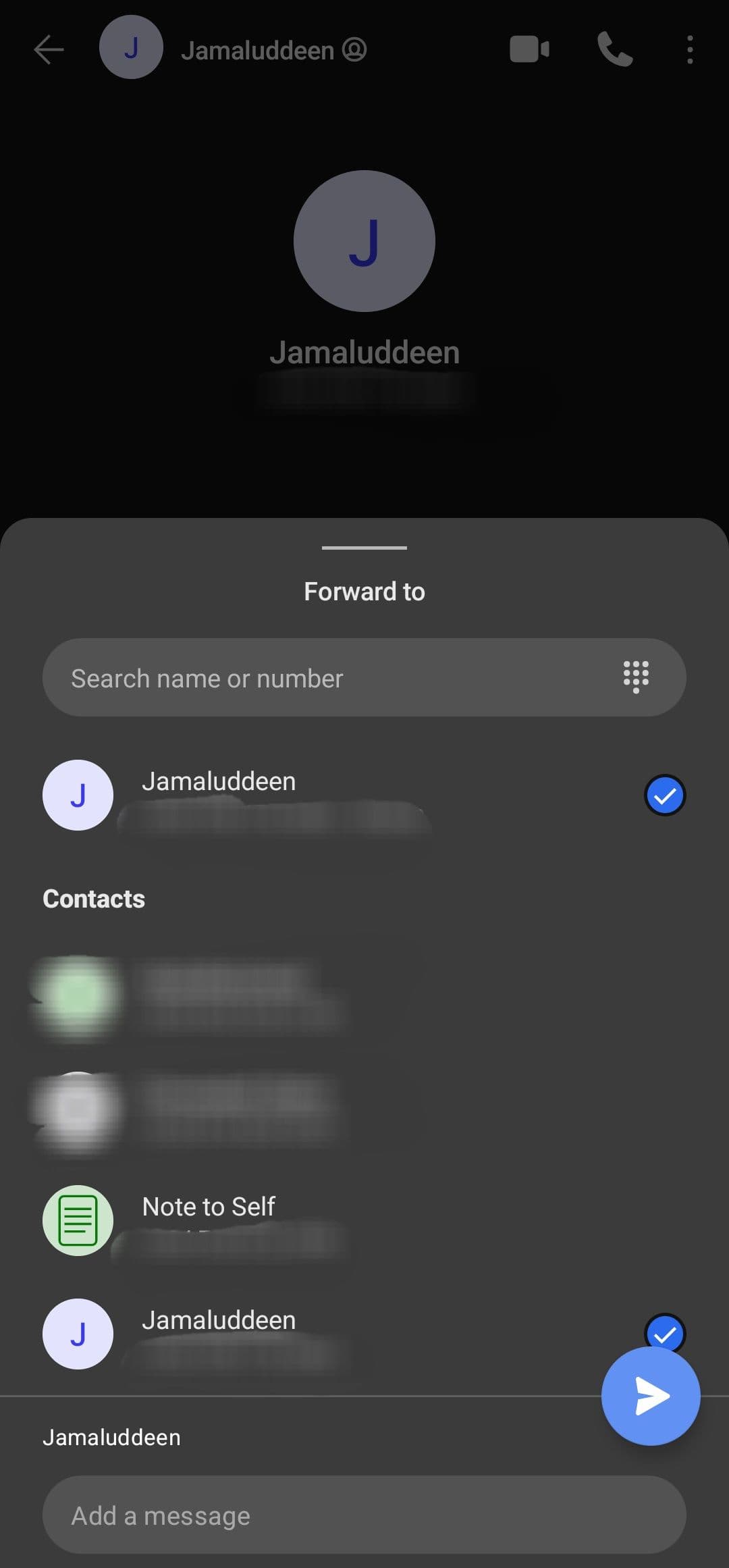 Επιλέξτε τις επαφές στις οποίες θέλετε να προωθήσετε