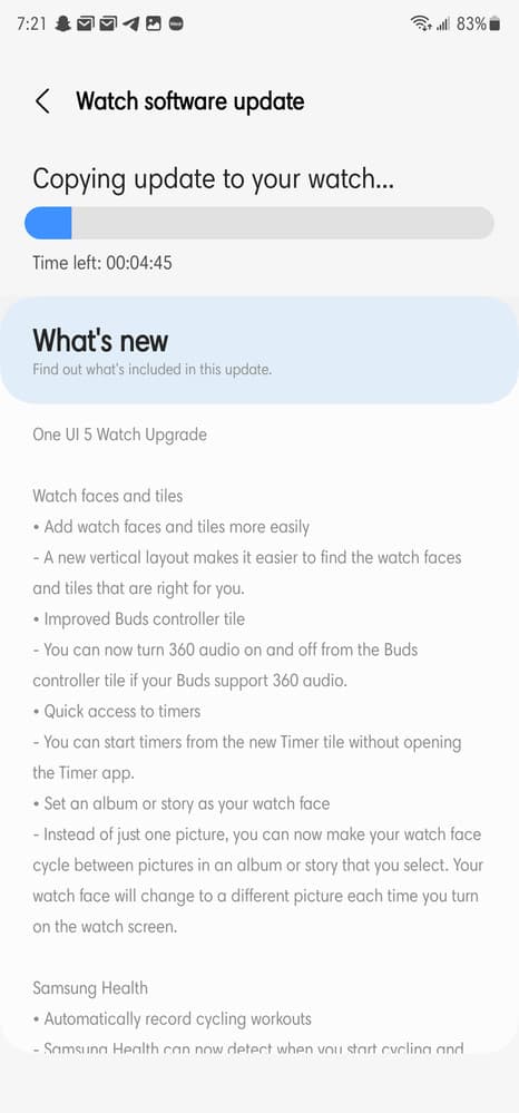 Χρήστης καταγραφής αλλαγών ενημέρωσης One UI 5 Watch beta Ariscott56