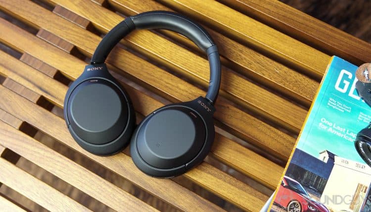 An aerial photo of the Sony WH 1000XM4 wooden bench.