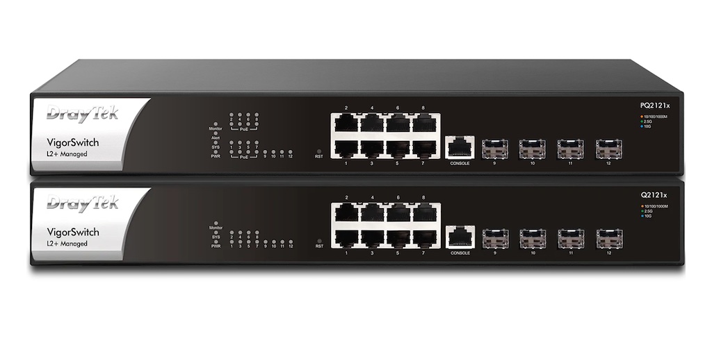 VigorSwitch PQ2121x/Q2121x: Η σειρά VigorSwitch της DrayTek εμπλουτίζεται με νέα 2.5GbE L2+ managed switch!