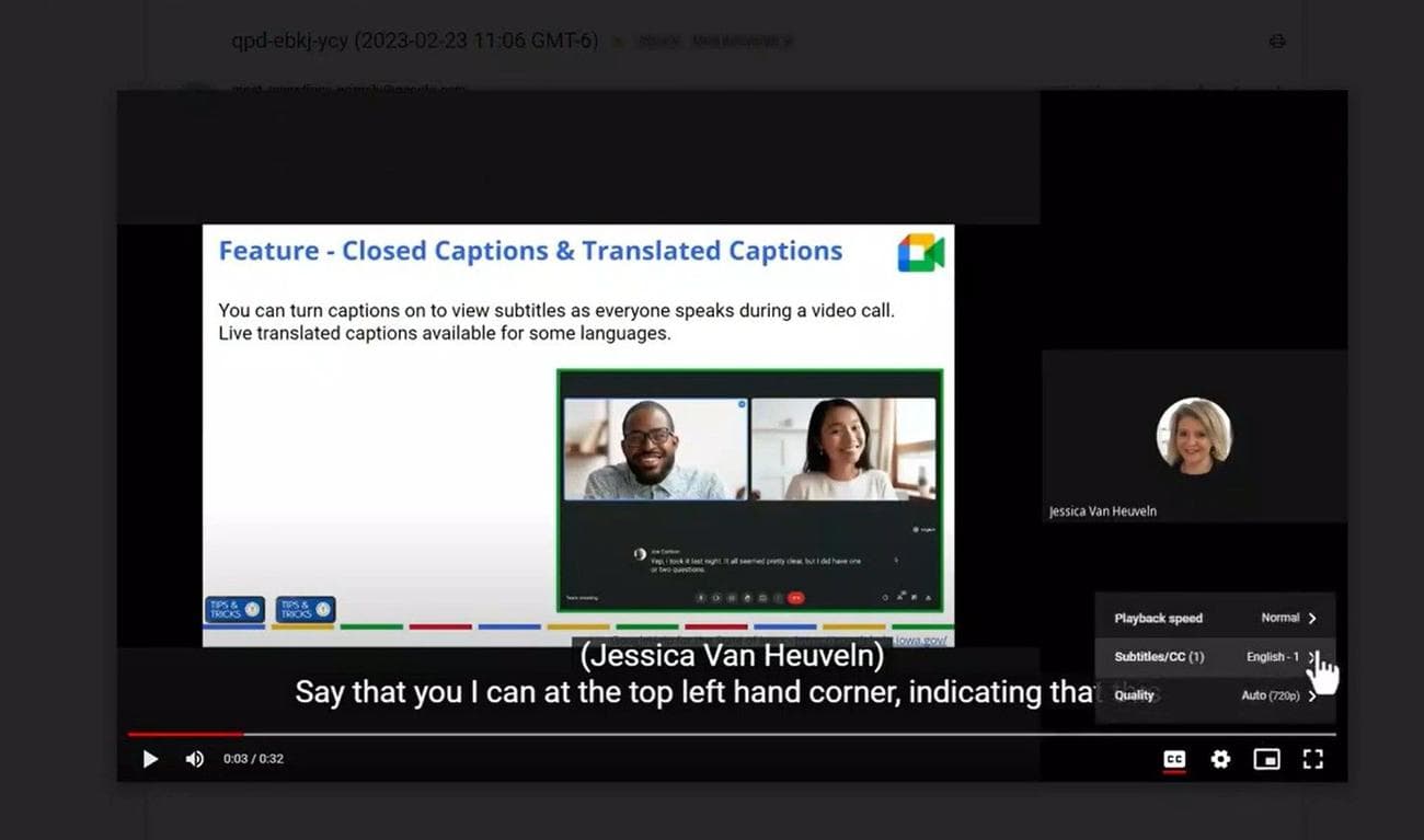 Πώς να προσαρμόσετε τους υπότιτλους ηχογράφησης του Google Meet