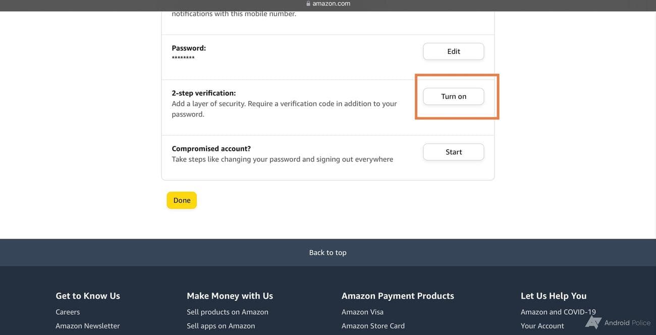 Επιλέξτε ενεργοποίηση για επαλήθευση σε 2 βήματα.