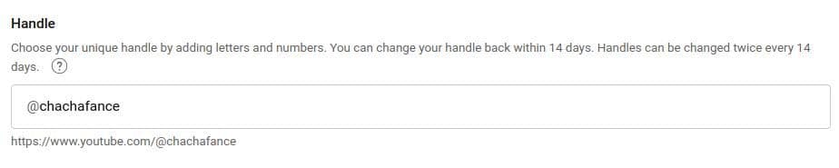 Change your YouTube channel handle