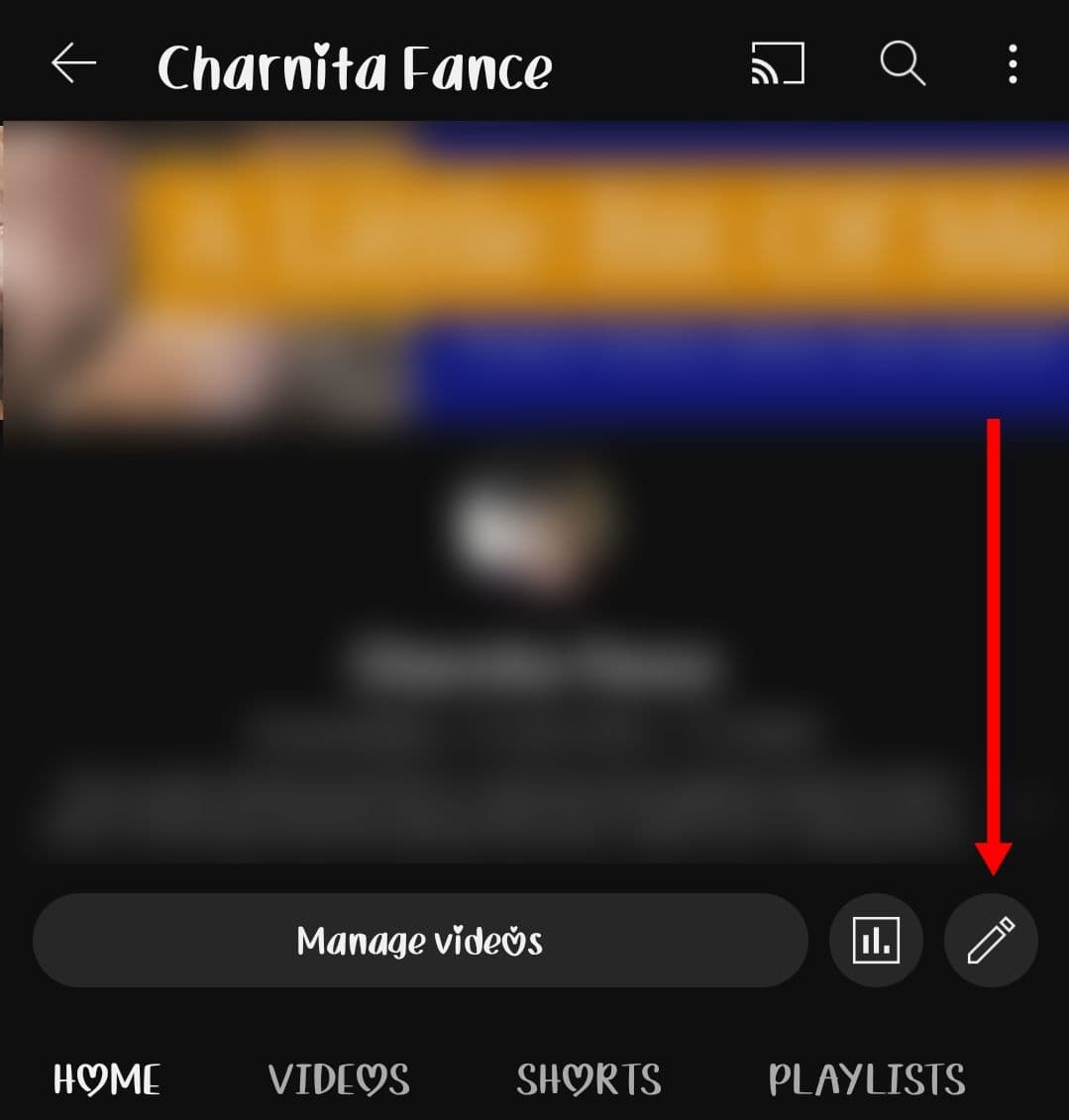 Edit your YouTube channel in the app