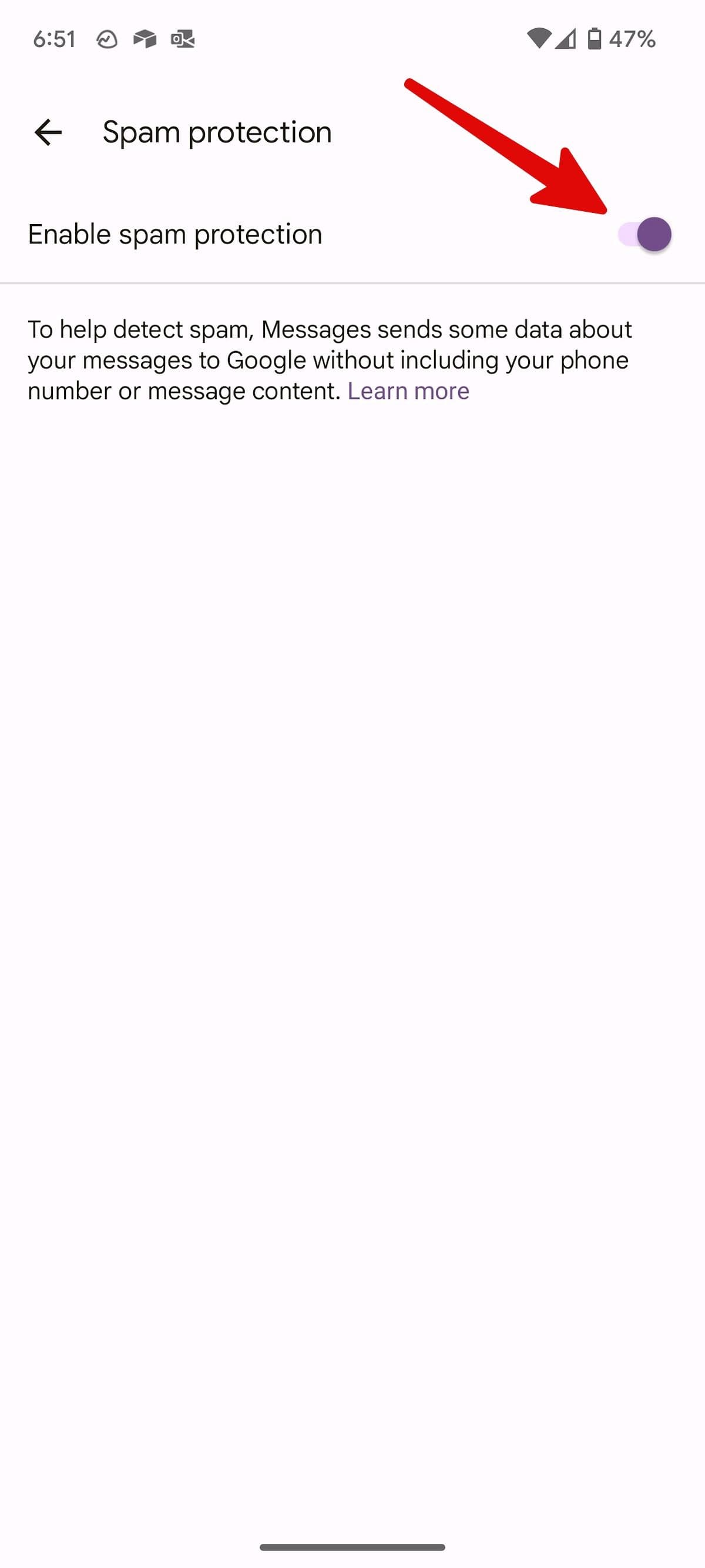 ενεργοποιήστε την προστασία από ανεπιθύμητα μηνύματα στο Messages