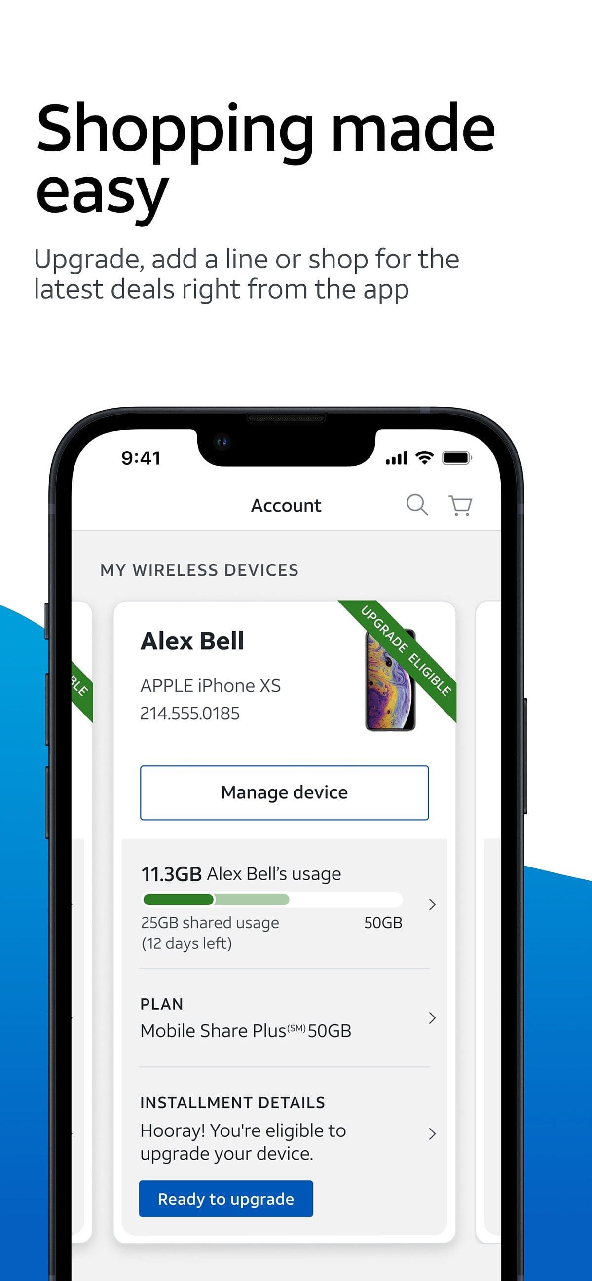 ελέγξτε τη χρήση δεδομένων στην AT&T