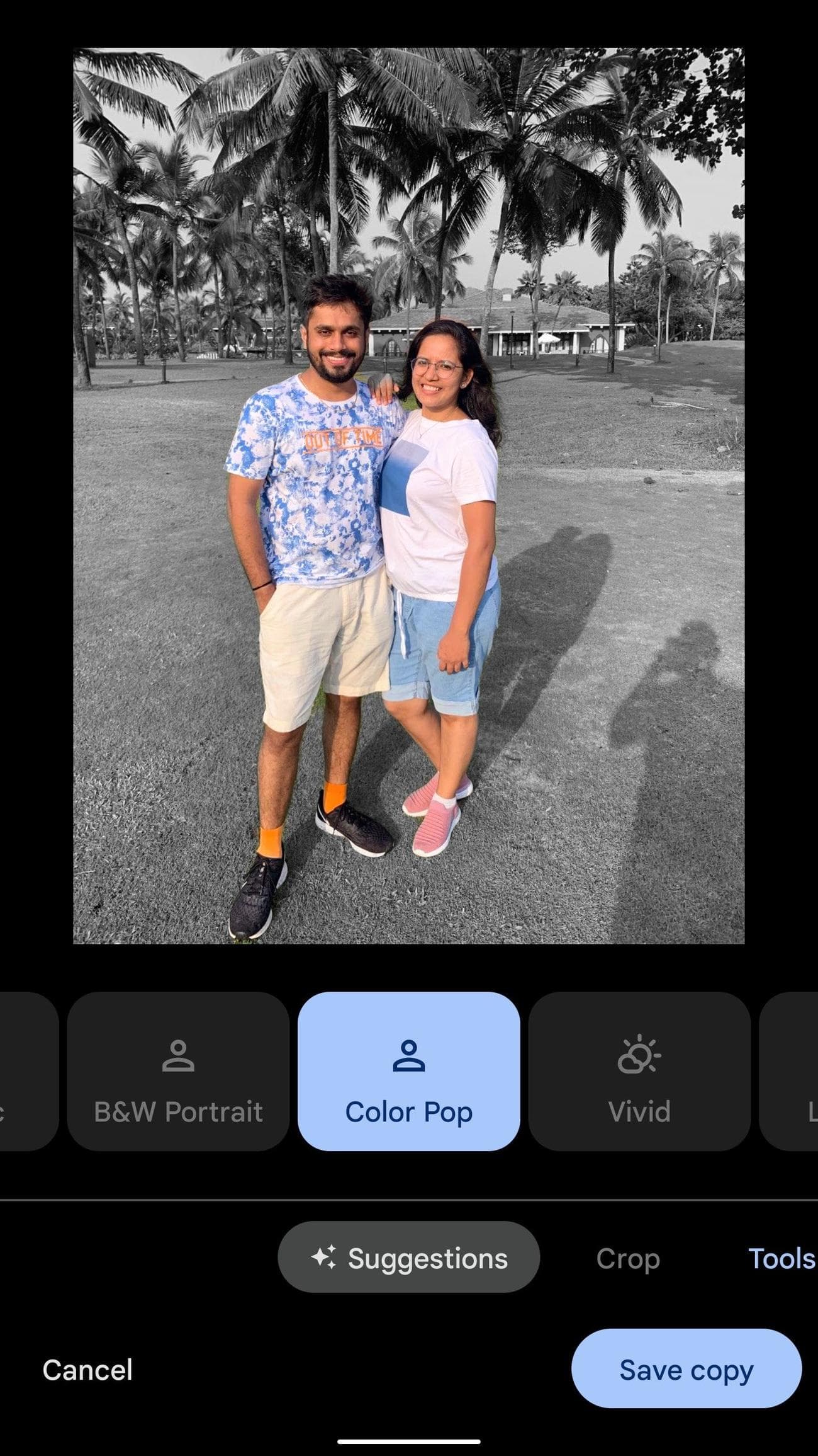 αποθήκευση έγχρωμης ποπ εικόνας στις Φωτογραφίες Google