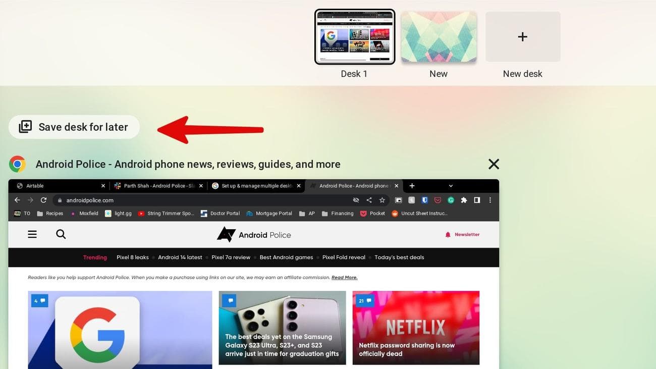 αποθήκευση γραφείου για αργότερα στο chromeOS