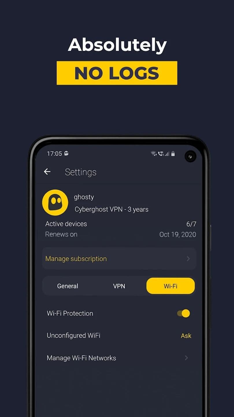mobile phone showing an app's security features