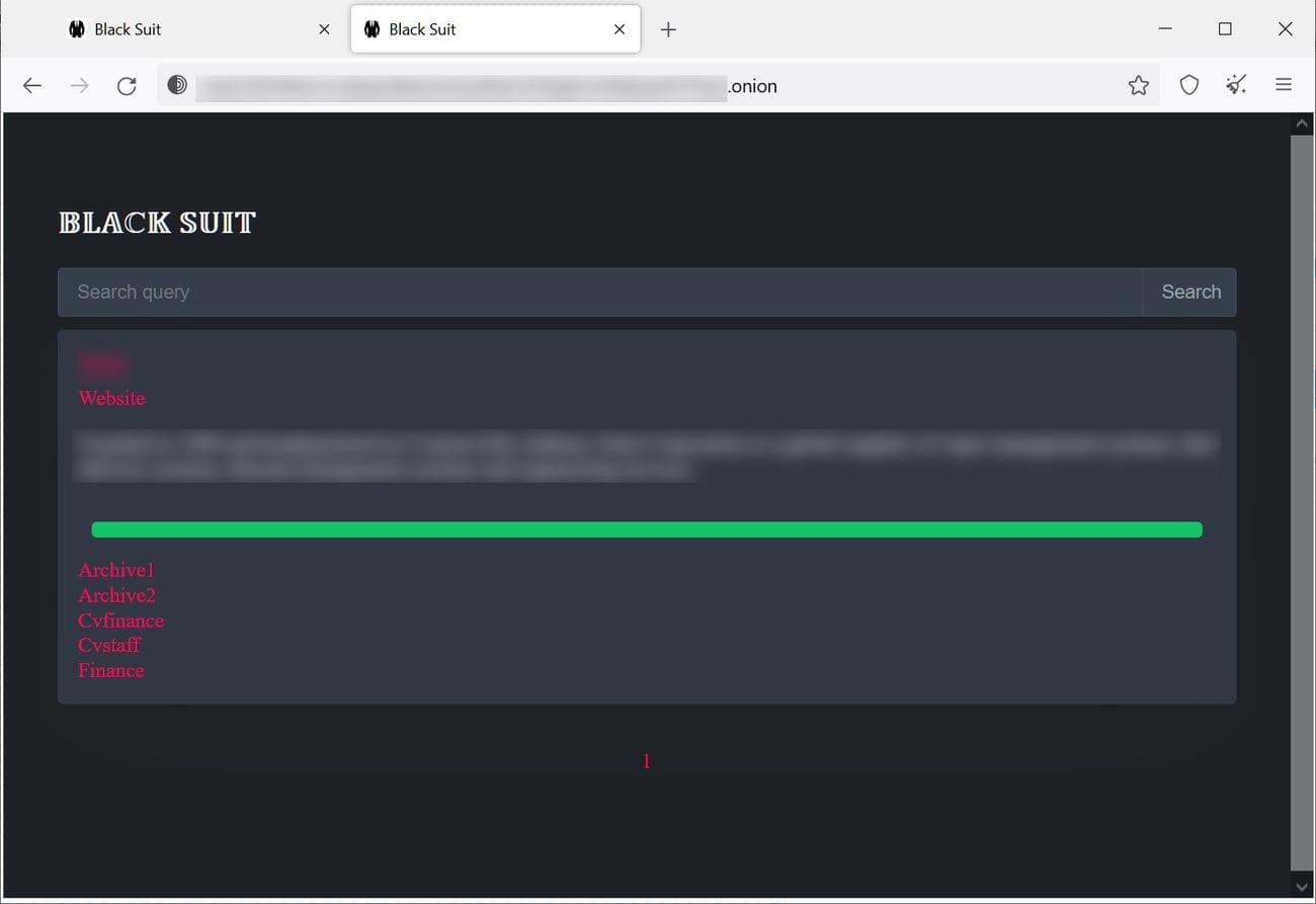 Ιστότοπος διαρροής δεδομένων ransomware BlackSuit