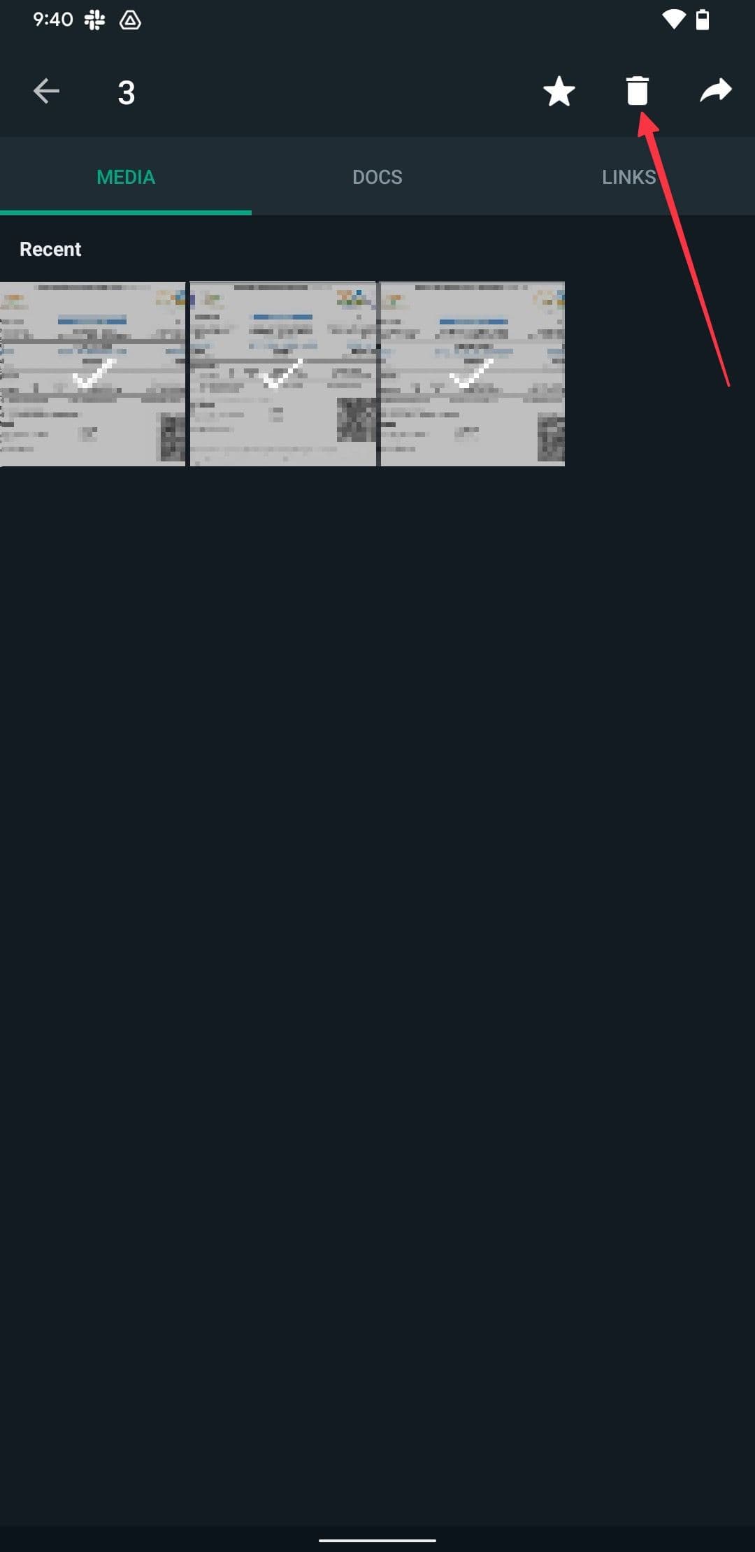 Διαγραφή πολυμέσων χρησιμοποιώντας ρυθμίσεις συνομιλίας WhatsApp