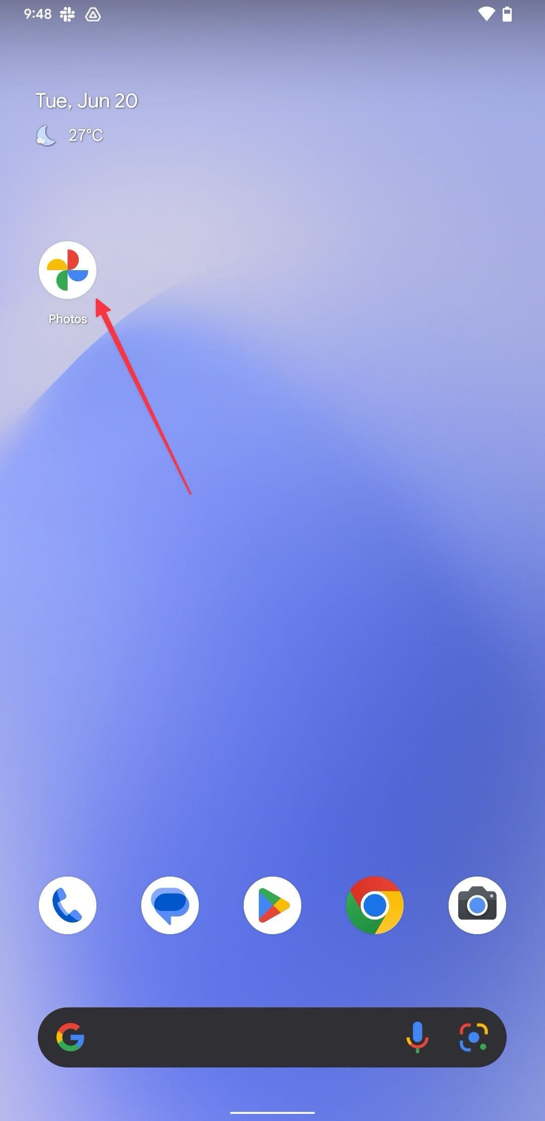 Εικονίδιο εφαρμογής Google Photos στην Αρχική οθόνη Android