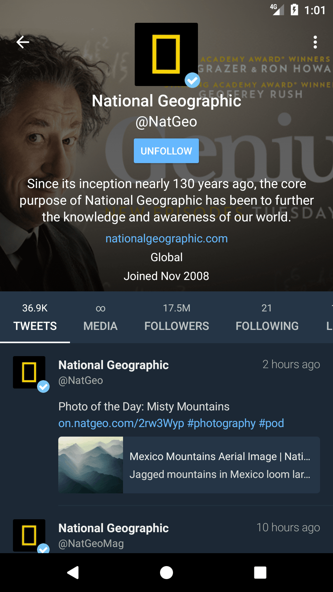 An app store listing screenshot for the Fenir 2 Twitter app showing the main Tweets feed