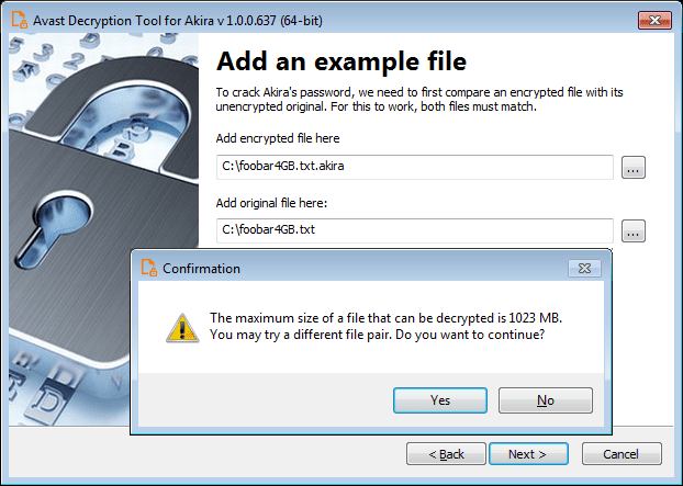 Το ζεύγος αρχείων αναλύθηκε στον αποκρυπτογραφητή
