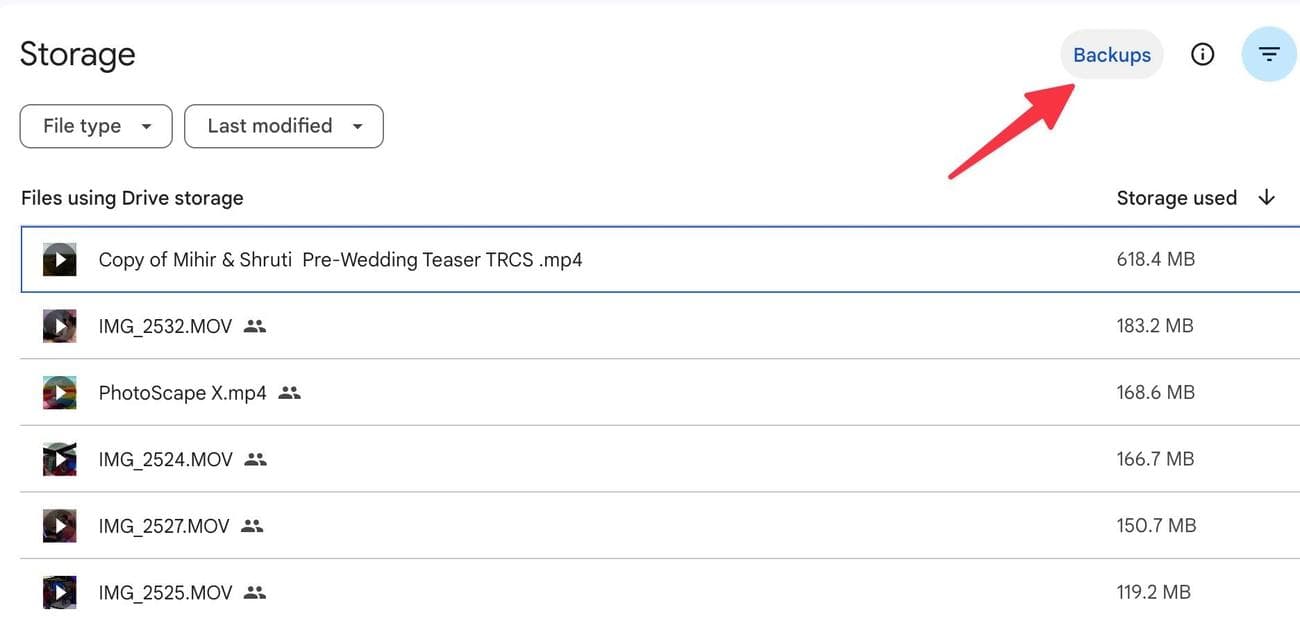 ανοίξτε τα αντίγραφα ασφαλείας στο Google Drive