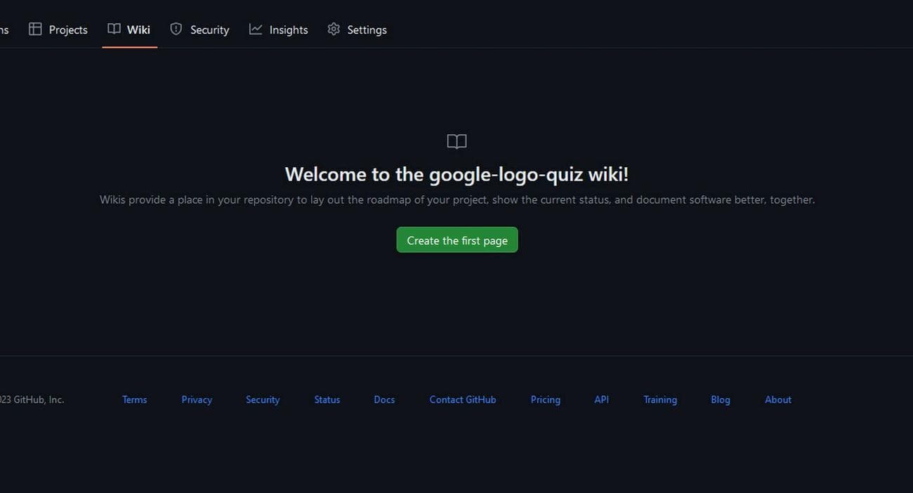 GitHub Wiki Δημιουργία οθόνης πρώτης σελίδας