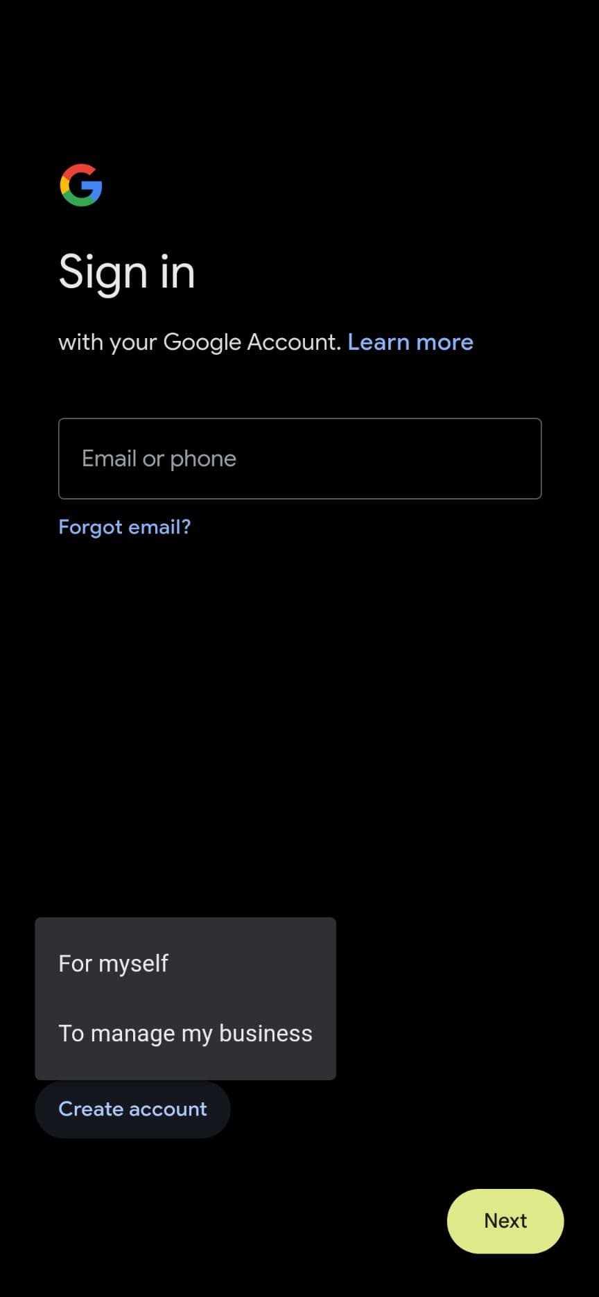 επιλέγω τον εαυτό μου κατά τη ρύθμιση του Gmail