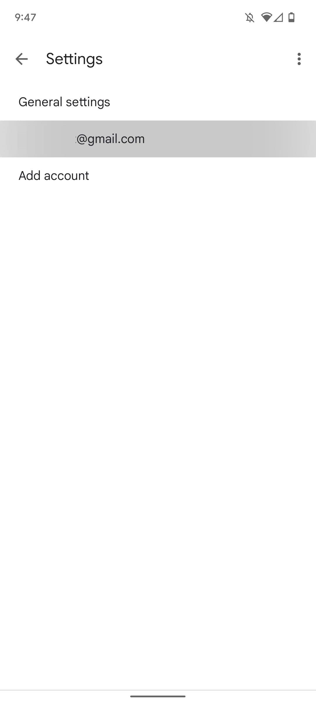 οθόνη ρυθμίσεων gmail