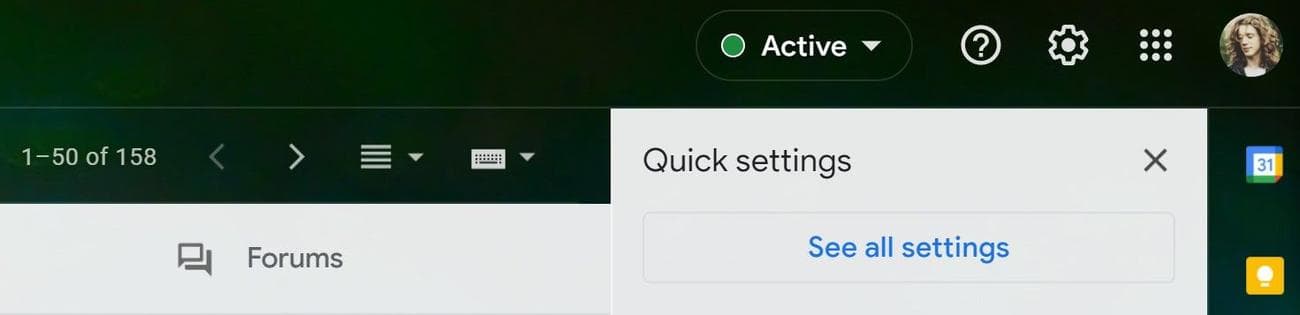 καρτέλα ρυθμίσεων gmail για επιφάνεια εργασίας