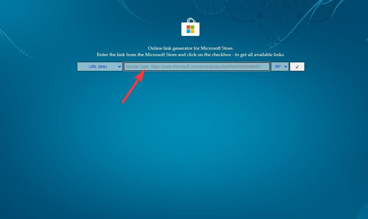 Η κύρια σελίδα για τη λήψη αρχείων απευθείας από τον διακομιστή Microsoft Store