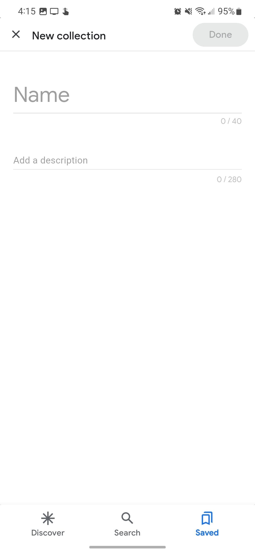 Δημιουργώντας μια κενή συλλογή με το Όνομα και 