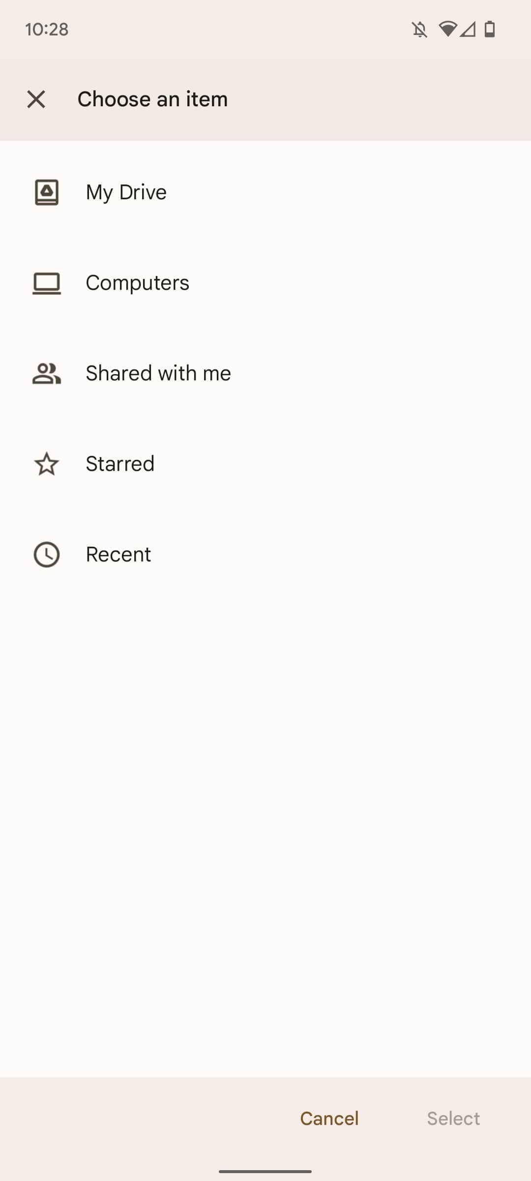 google app chat που εμφανίζει επιλογές για προσθήκη αρχείων