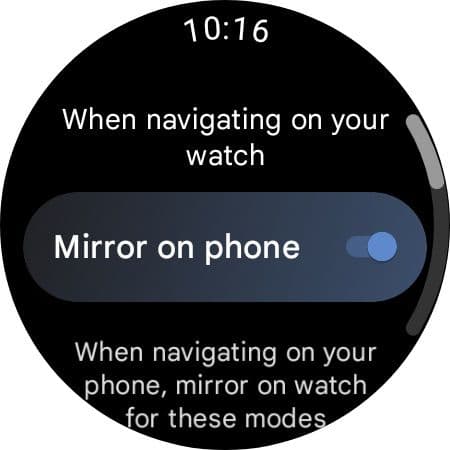 Google Maps for Wear OS - Εναλλαγή στο τηλέφωνο Mirror
