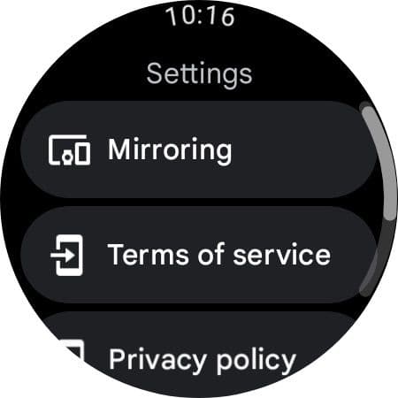 Google Maps for Wear OS - Επιλογή Mirroring