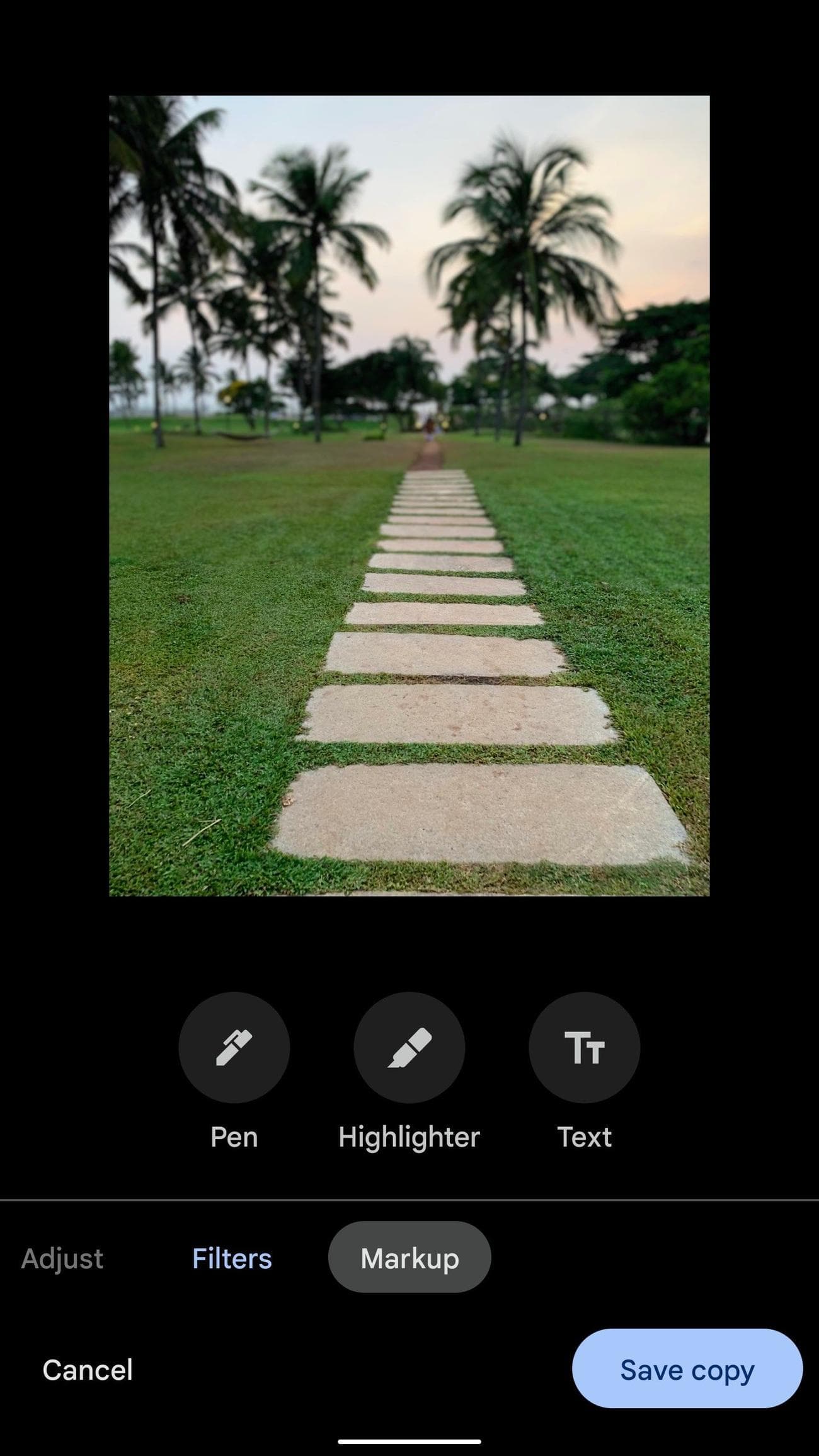 εργαλεία σήμανσης στο Google Photos