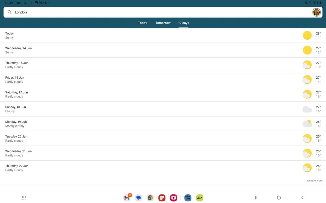 εφαρμογή καιρού google tablets παλιά 3