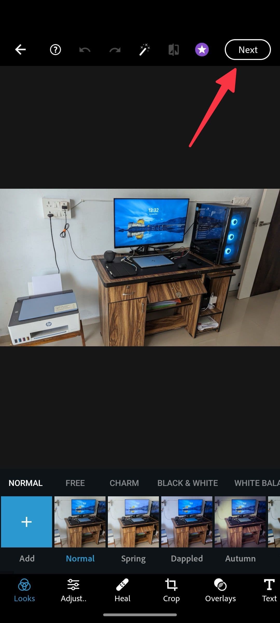 πατήστε επόμενο στο photoshop