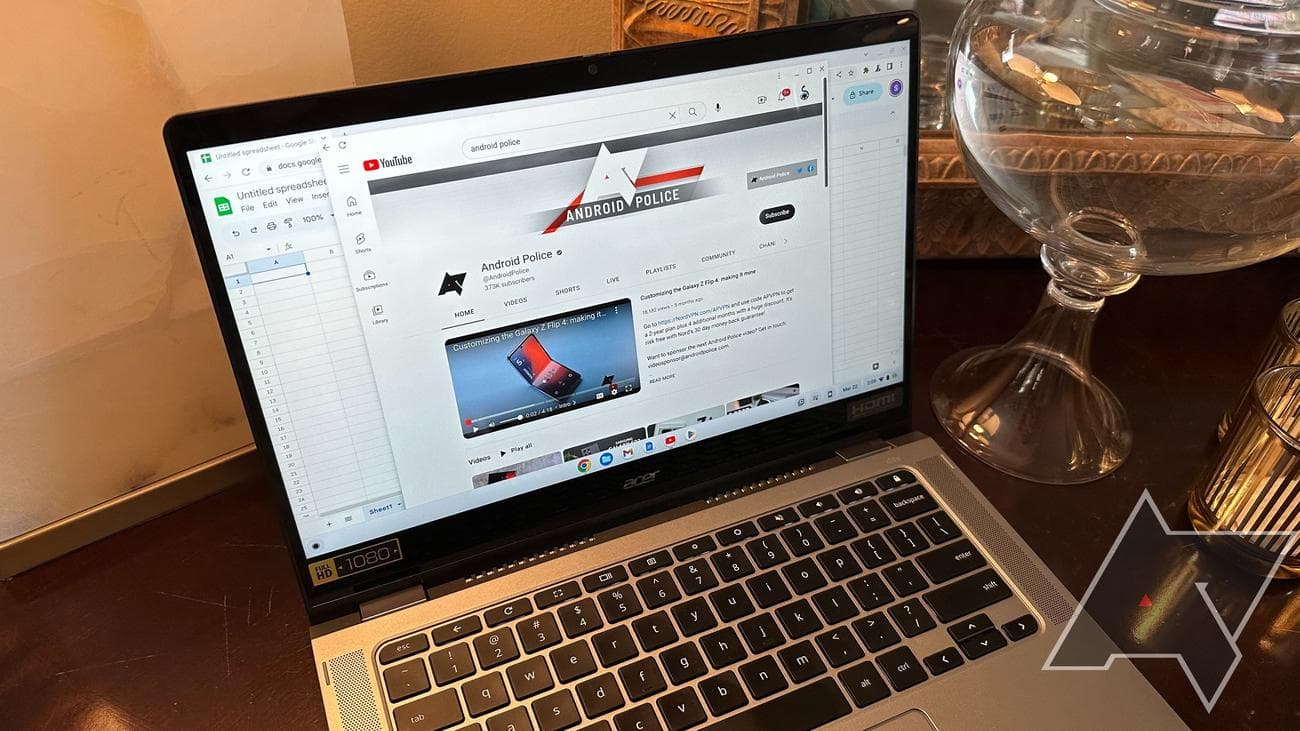 Εικόνα από το πλάι του Acer Chromebook Spin 514