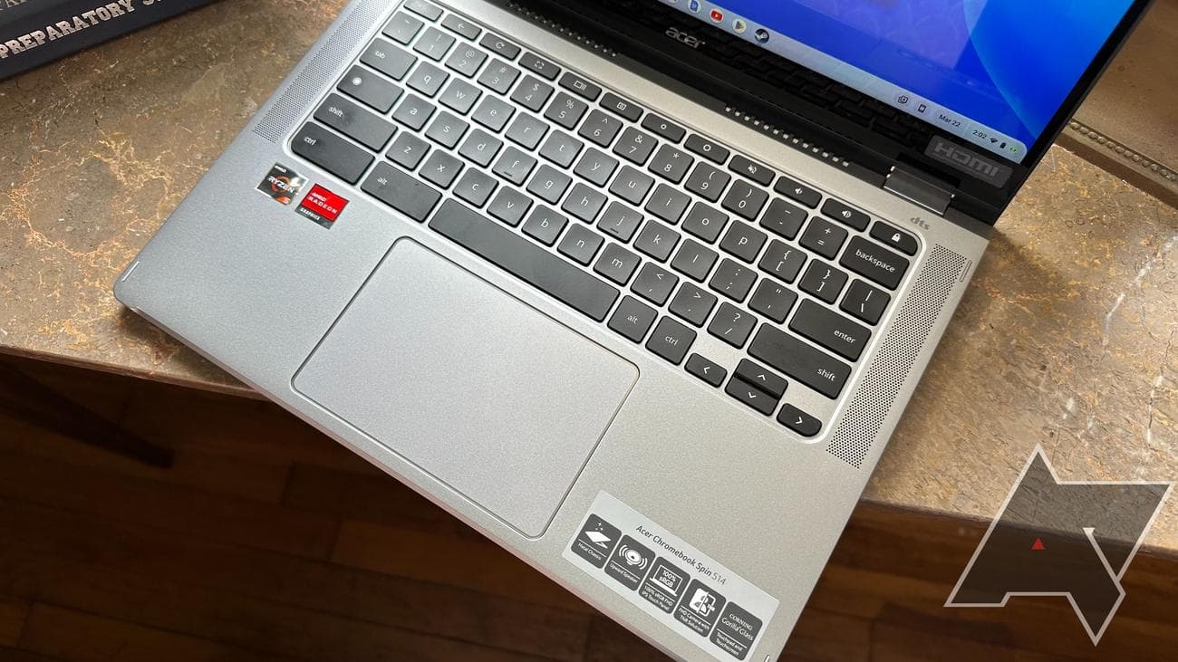 Trackpad image of the Acer Chromebook Spin 514