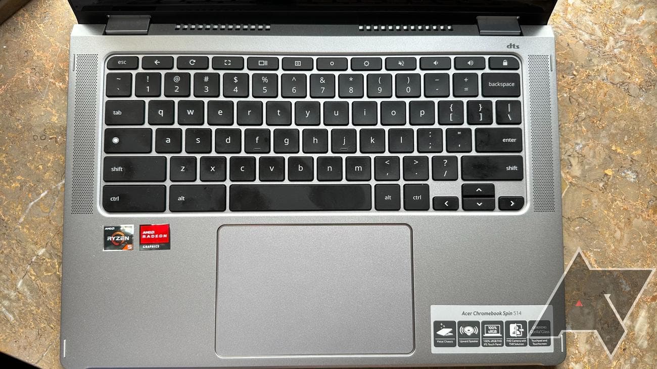 Speaker layout of the Acer Chromebook Spin 514